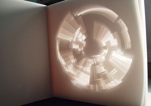light book - cut vellum 8 x 8 x 1/2 inches