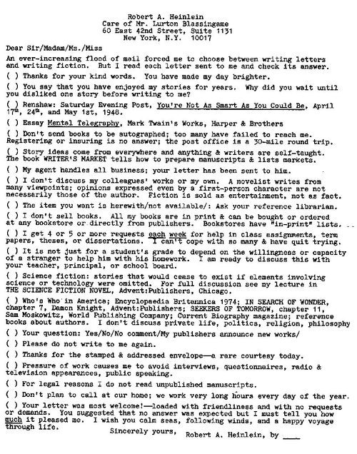 Robert Heinleins fan mail solution. Grok grok grok. Larger Image