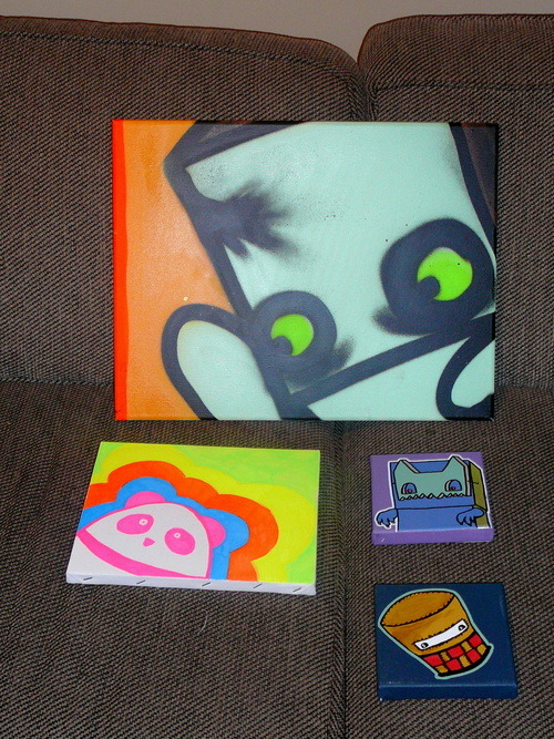 The Panda vs. Reetbot show on Friday was an inspiration. We picked up some new pieces for our walls. Photos from the show can be found in this flickr stream. Oh, and aggie panda tumbles too.