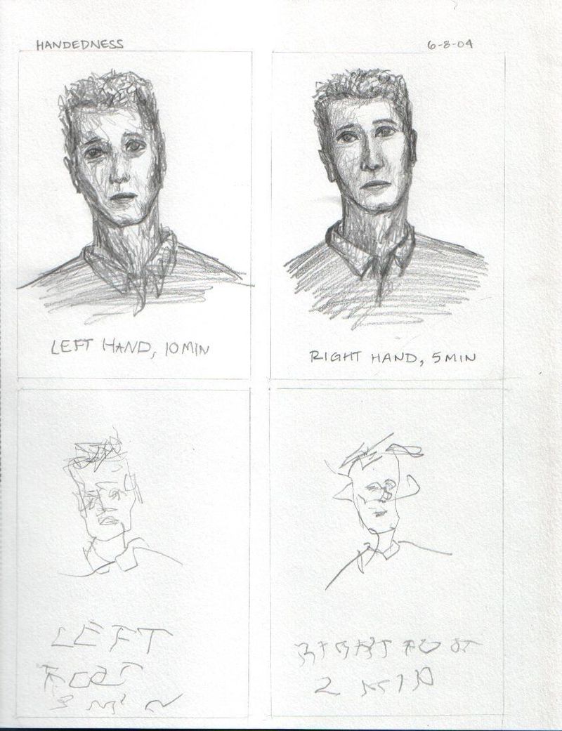 Handedness and Handedness Revisted Sketching with all four appendages. via