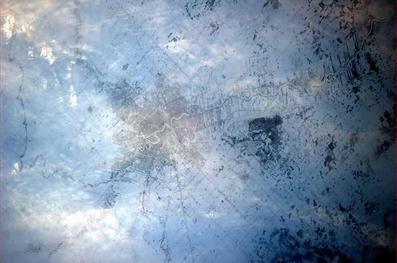 Winnipeg From Space This photo was taken on January 11th by astronaut Paolo Nespoli on the International Space Station. There are many more amazing photos in Paolos Flickr Stream.