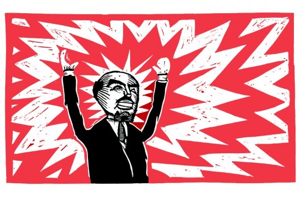Lenin and other Baby Marx student woodcuts.