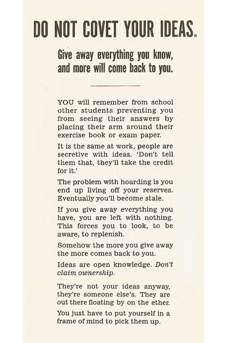 Do Not Covet Your Ideas.