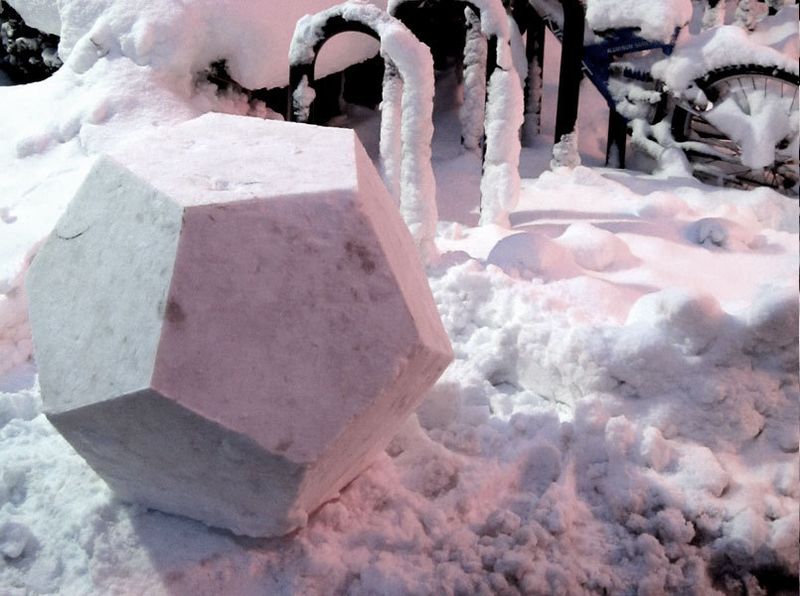 There is no decahedron like a snowdecahedron. -Plato Temporary public art.